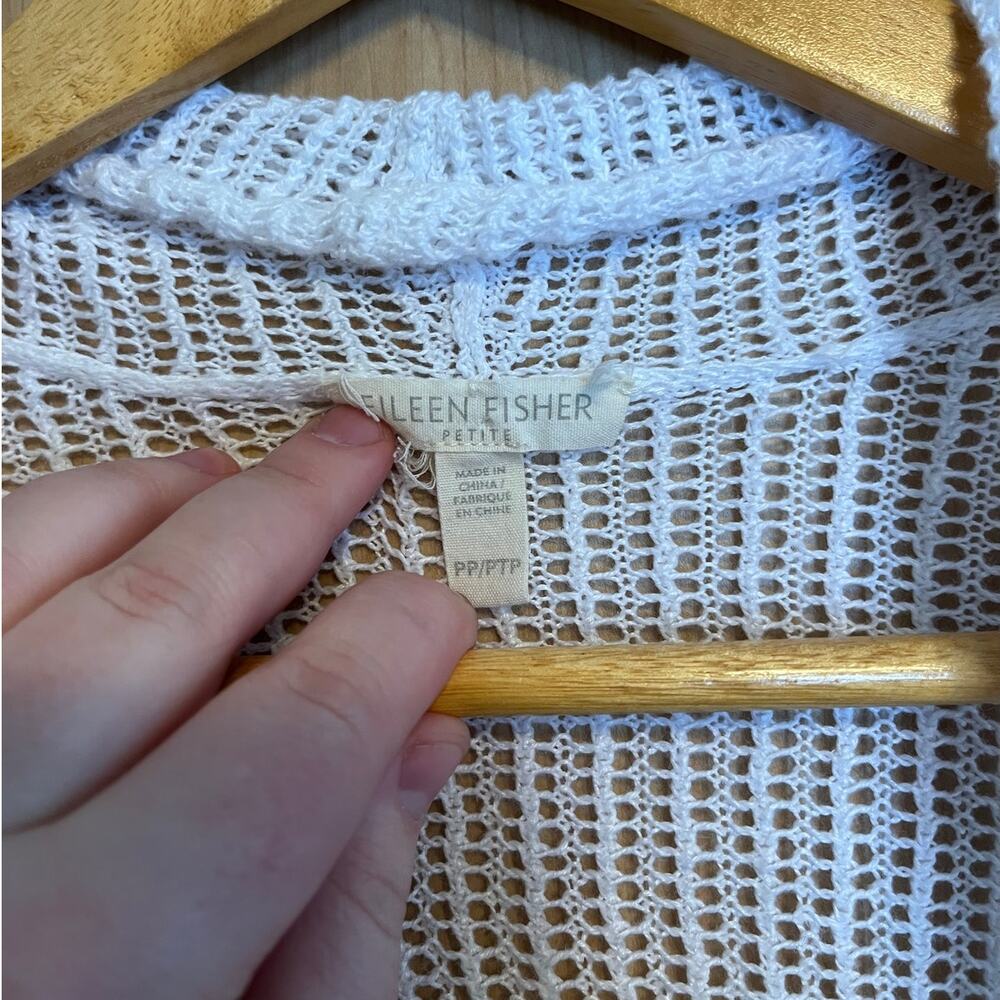 Eileen Fisher Organic Linen White Shrug Coastal Summer Beachy Lagenlook - Picture 3 of 4